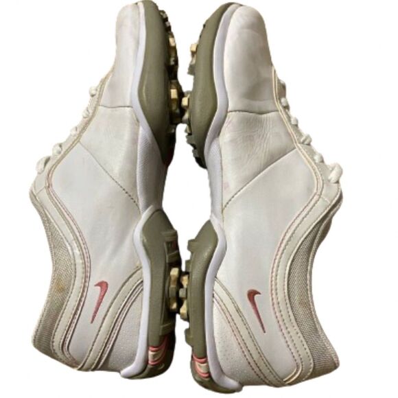Nike WOMEN’s LACE UP WHITE GOLF SHOES w/ PINK ACCENT Sz-8.5 - Picture 3 of 11